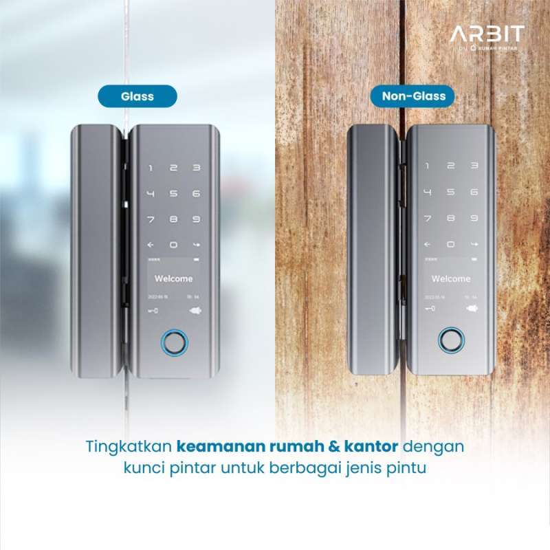 Promo Arbit Wifi Door Lock Without Handle Kunci Pintu Pintar Kaca Grey ...