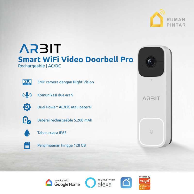 Promo Arbit Wifi Video Doorbell Pintar Waterproof Tahan Air Ip65