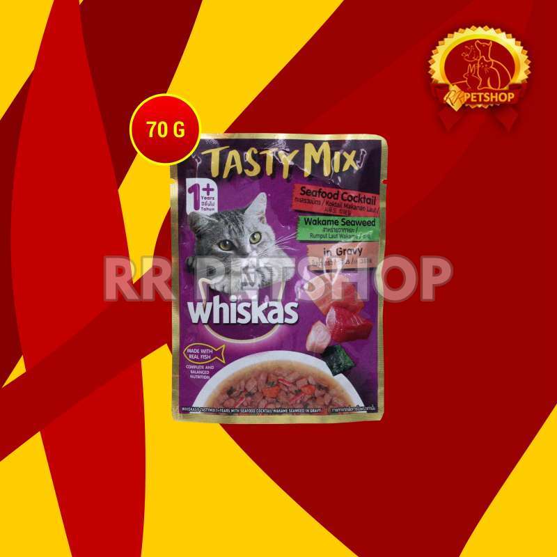 Promo Whiskas Tasty Mix Wet Food Makanan Kucing Basah Pouch 70