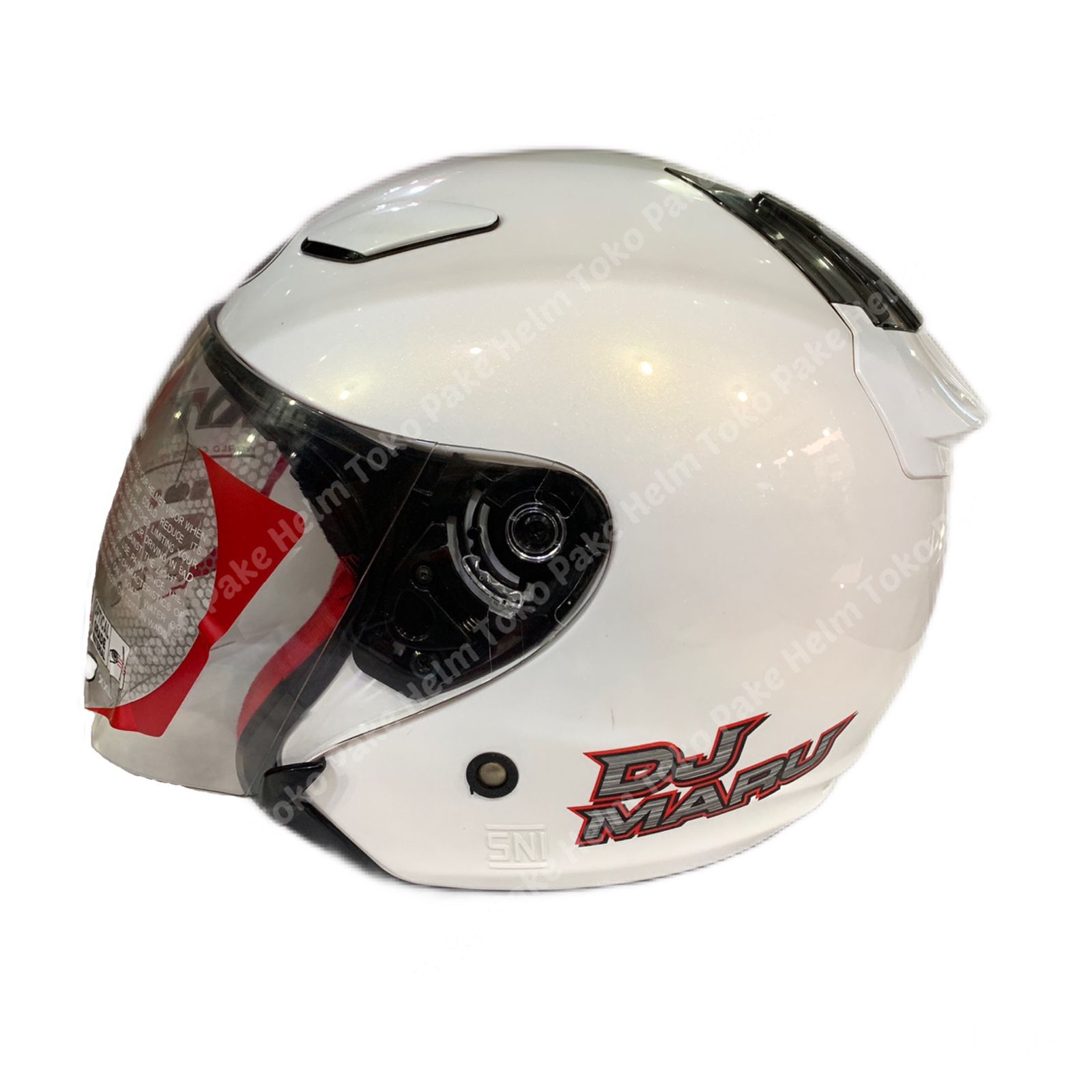 Promo HELM KYT DJ MARU PUTIH WHITE KYT HALF FACE DJMARU L Diskon