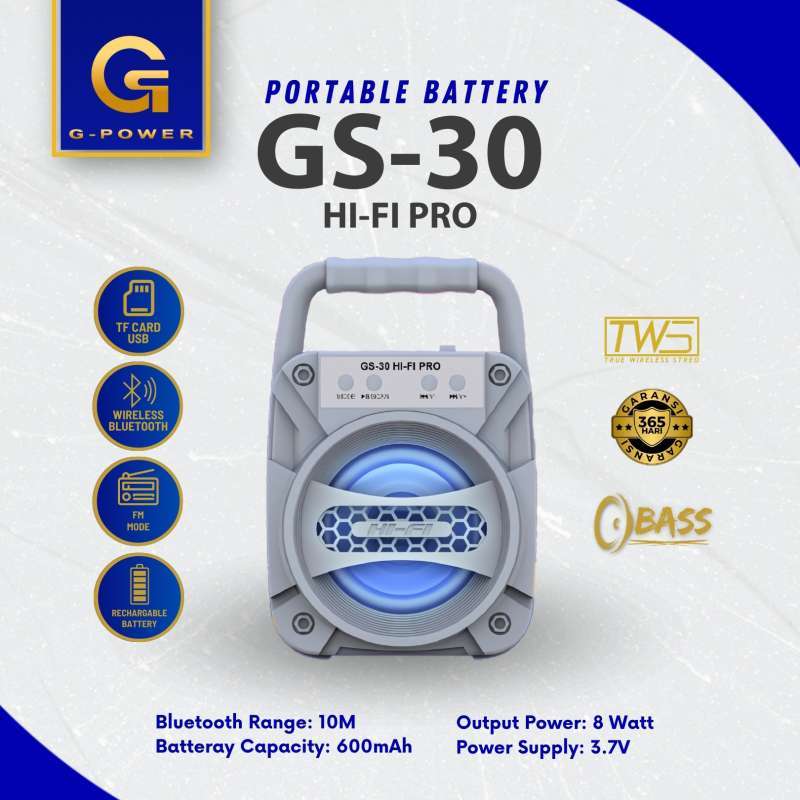 Promo G-power Gs-30 X Pro Speaker Portable Bluetooth 3inch