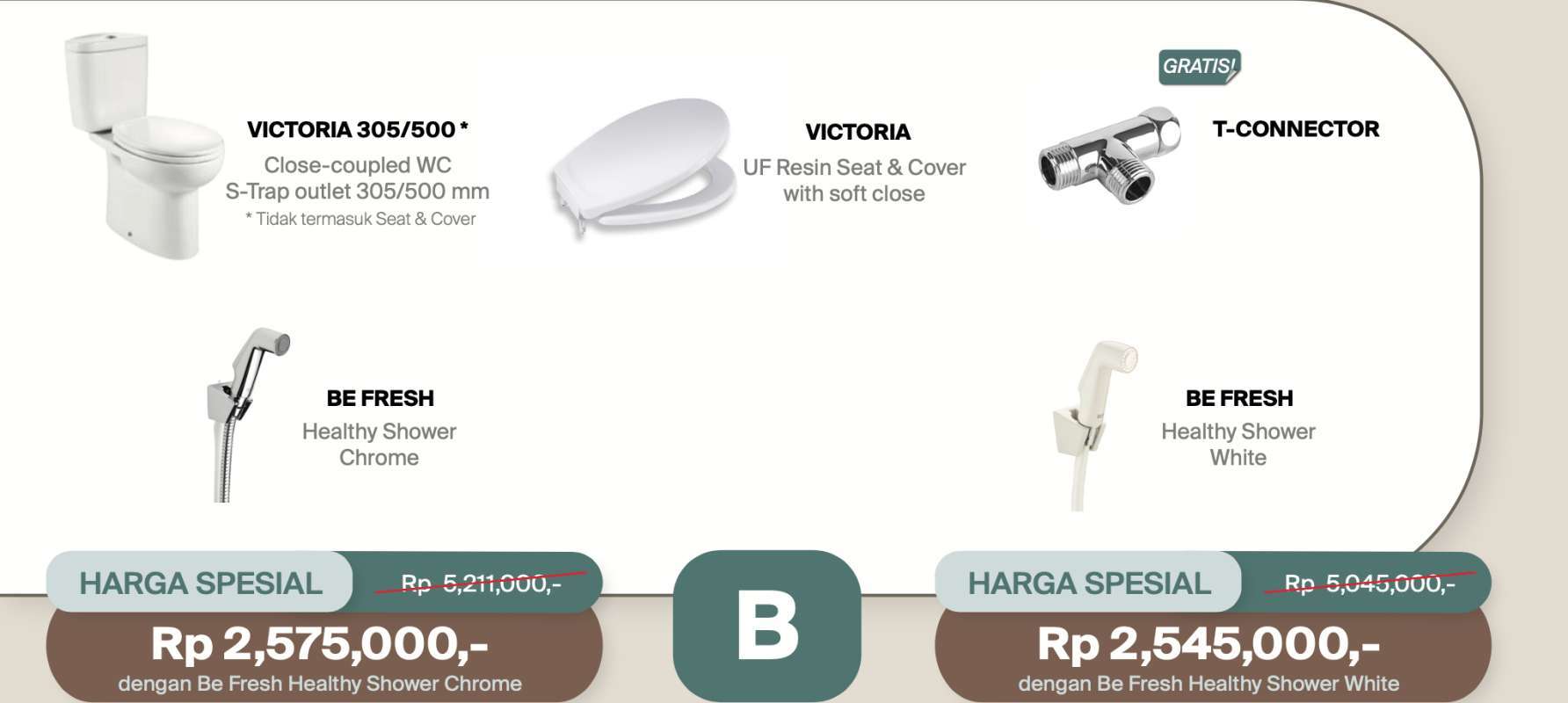 Jual Closet Duduk Kloset Duduk Close-coupled WC Roca Victoria 305 ...