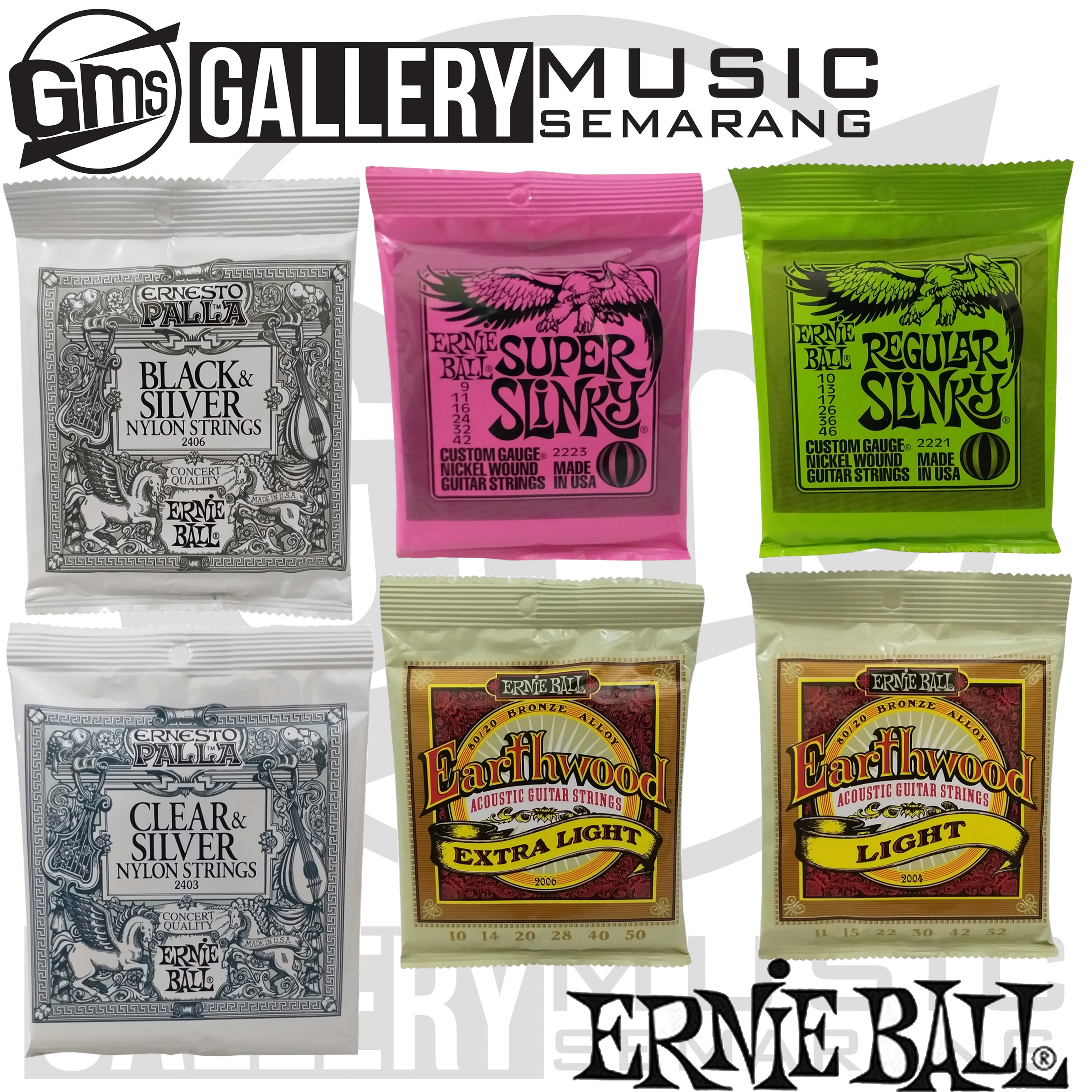 Senar Gitar Merk Ernie Ball Import Terlengkap
