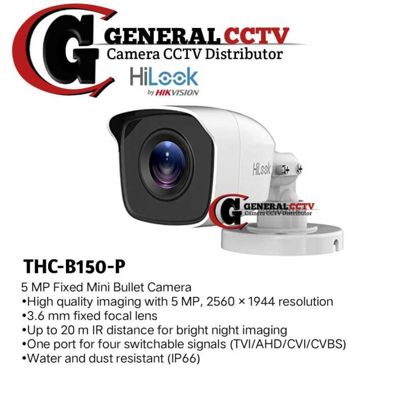 CAMERA HILOOK OUTDOOR 5MP B150-P TURBO HD TVI/CVI/AHD/CVBS