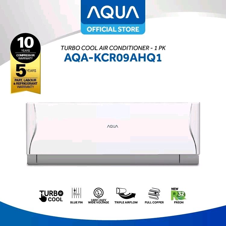 Jual AC AQUA JAPAN AQAKCR09AHQ 1 PK R32 [INDOOR+OUTDOOR UNIT ONLY
