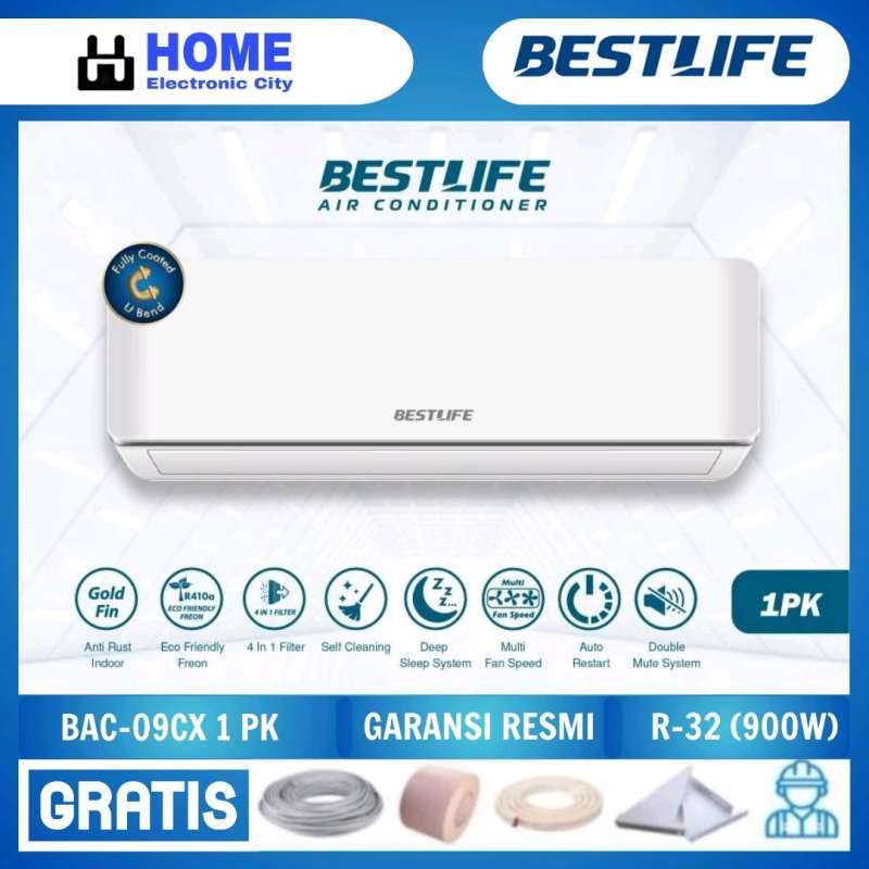 Jual Ac Bestlife Bac09cx [1 Pk] Turbo Cooling R32 [garansi Resmi] Unit+jasa Instalasi Tanpa