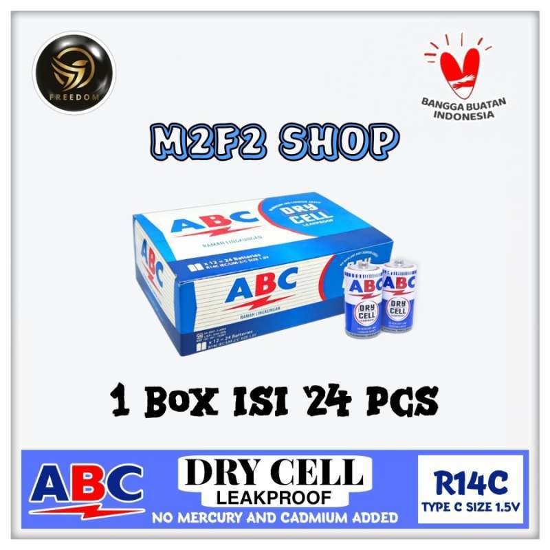Promo Batu Baterai Abc Biru Dry Cell Ukuran Sedang R14c 1.5v - (kemasan ...
