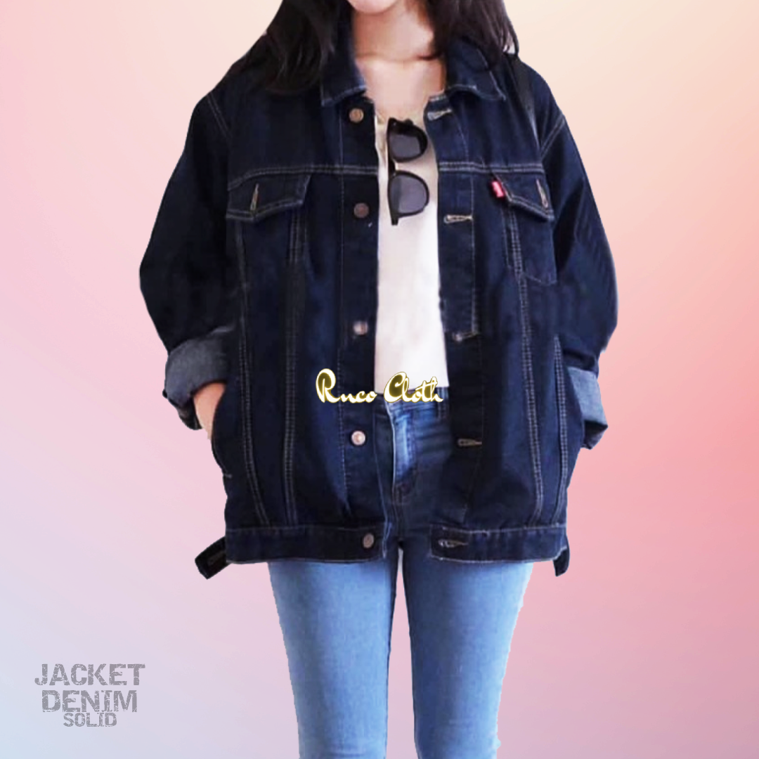 Jaket jeans blue black sale