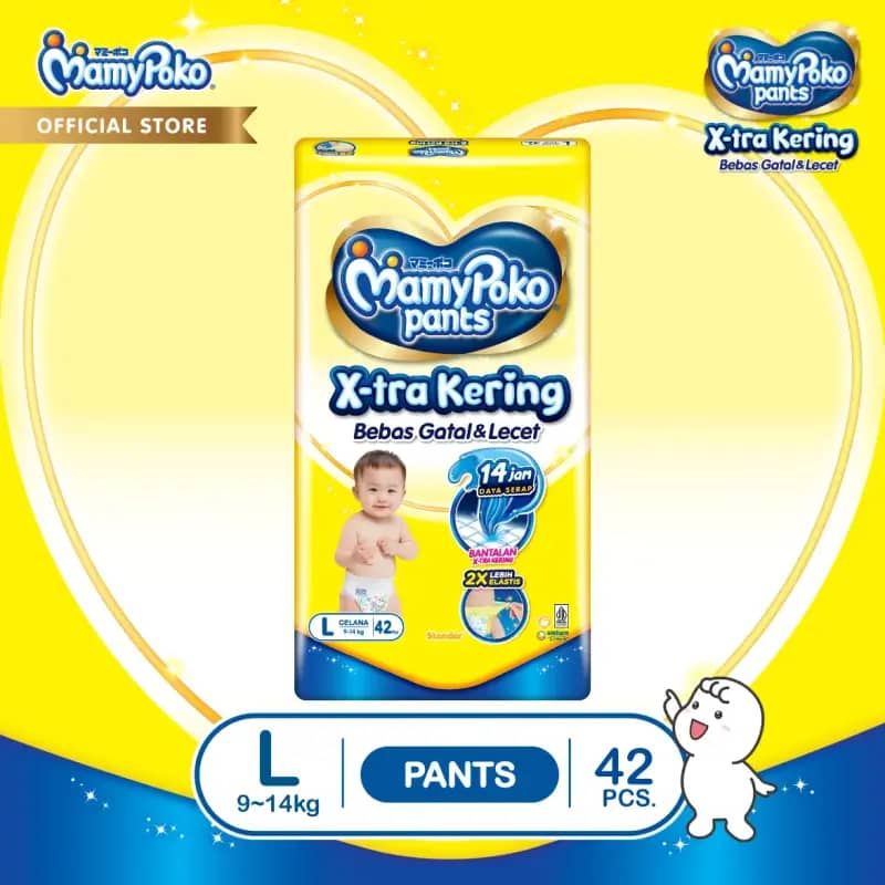 Promo Mamypoko Pants X-tra Kering Popok Celana L-42 Diskon 18% Di