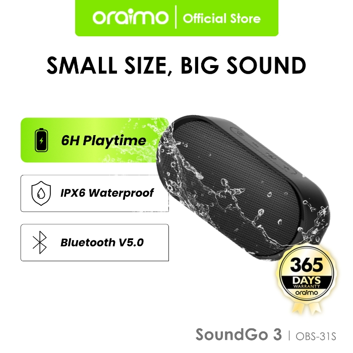 Promo Oraimo Portable Bluetooth Speaker V5.0 Soundgo 3 Tws Stereo Obs