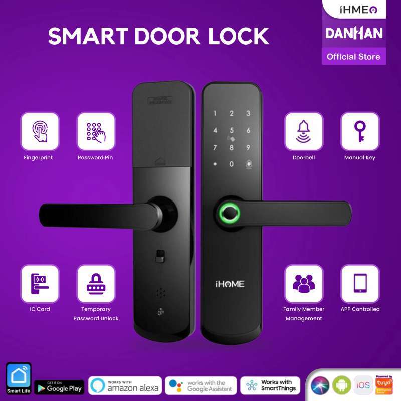 Promo Ihme Smart Door Lock Finger Print RFID Card Pin Wifi Manual Key terdapat Door Bell Bisa ...
