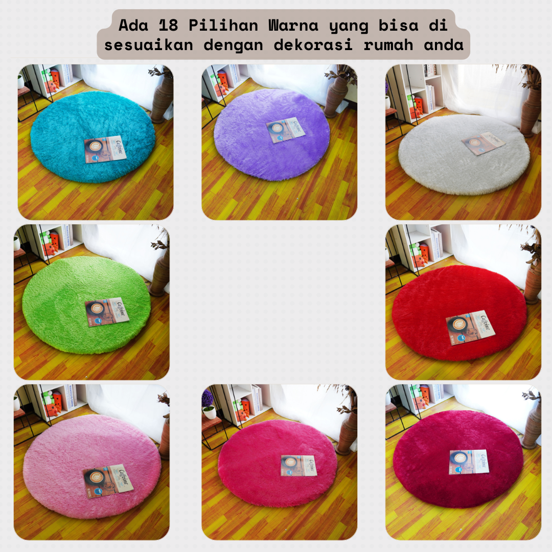 Karpet Rasfur Promo Karpet Bulu Rasfur Bulat Isi Polyfoam Ukuran Diameter 120cm Tebal ...