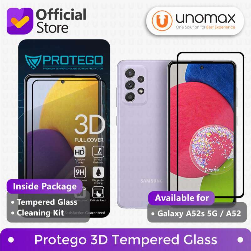 Tempered Glass Samsung Galaxy A52s 5G A52 Protego 3D Full Cover Screen  Protector