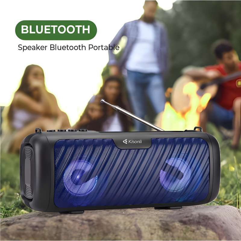 Promo Kisonli Speaker Bluetooth Portable Sc-15 Led Light Support Bt ...