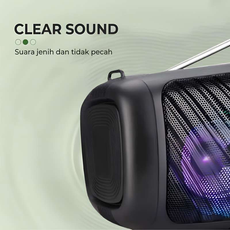 Promo Kisonli Speaker Bluetooth Portable Sc-15 Led Light Support Bt ...