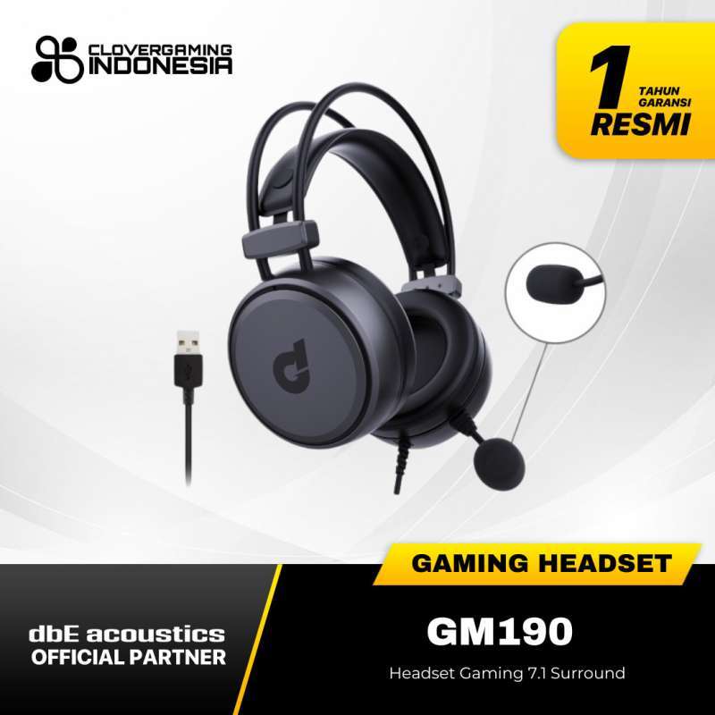dbE GM190 Virtual Surround Sound Gaming Headset Hitam
