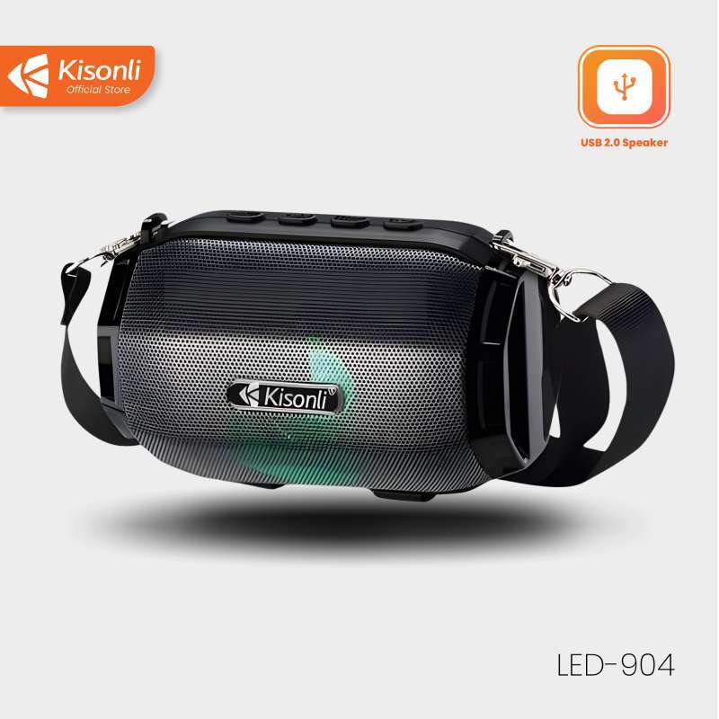 Promo Kisonli Speaker Mini Portable Bluetooth Led-904 Led Light Support ...