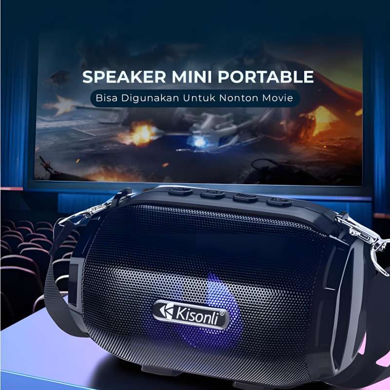 Promo Kisonli Speaker Mini Portable Bluetooth Led-904 Led Light Support ...