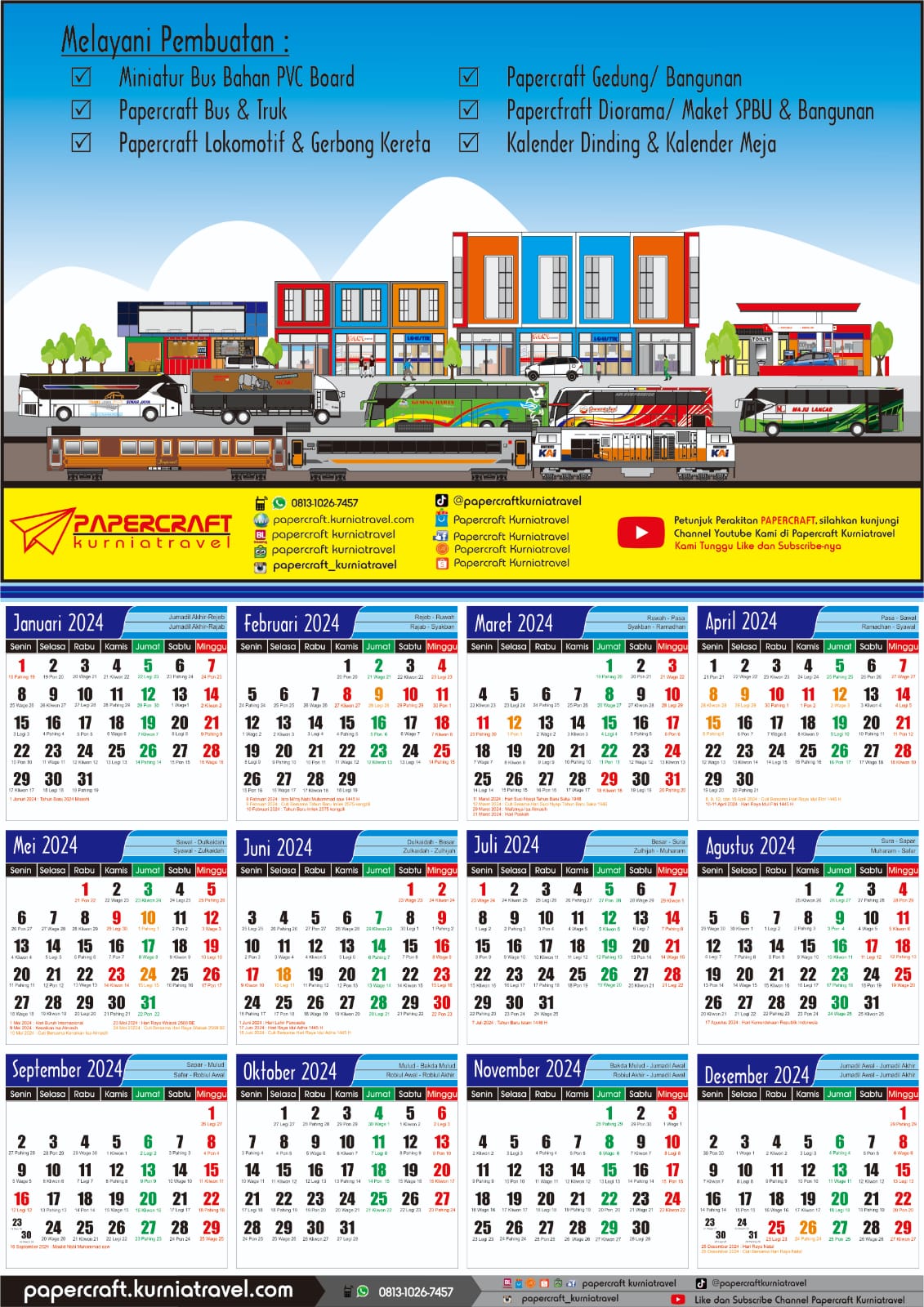 Jual Kalender Tahun 2024 Original Murah - Harga Diskon Mei 2024