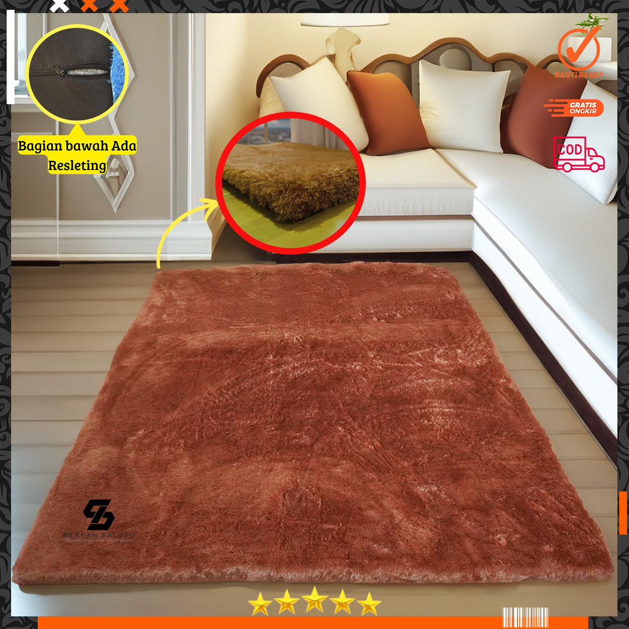 Karpet Rasfur Promo Karpet Bulu Rasfur Ukuran 160x90x3.5cm - Hijau Daun Diskon 3% Di ...