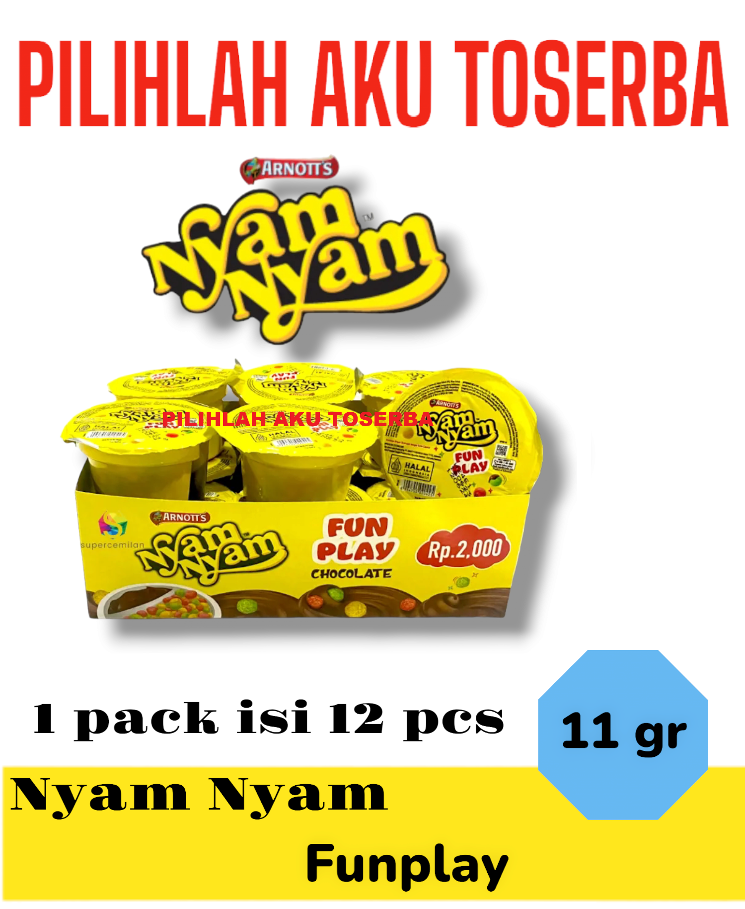 Promo Arnott's Nyam Nyam Fun Play Bubble Puff Chocolate ( Harga Per