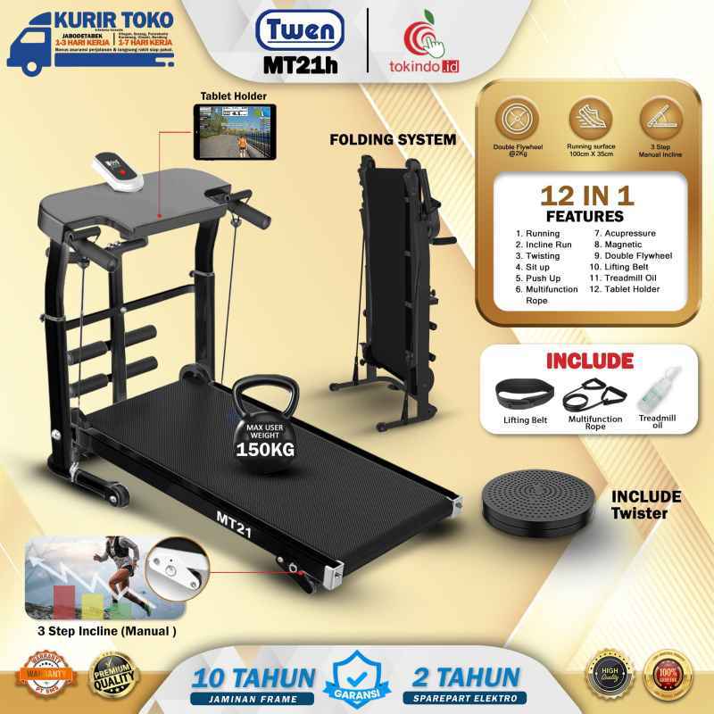 Twen MT21 Treadmill Manual Multifungsi Treadmill Manual Tanpa Listrik  Treadmill Termurah