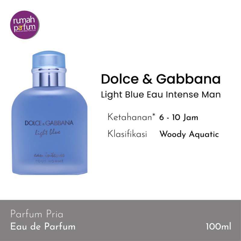 Promo Dolce Gabbana Light Blue Eau Intense Man Edp Parfum Pria 100 Ml Diskon 15 Di Seller Rumah Parfum Cengkareng Timur 2 Kota Jakarta Barat Blibli