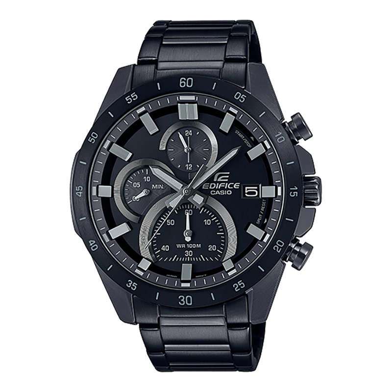 Jam Tangan Pria Casio Edifice EFR-571MDC-1AVUDF Chronograph Black Dial  Black Stainless Steel Band