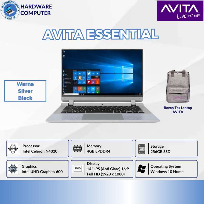 AVITA ESSENTIAL INTEL CELERON N4020 4GB RAM 256GB SSD 14