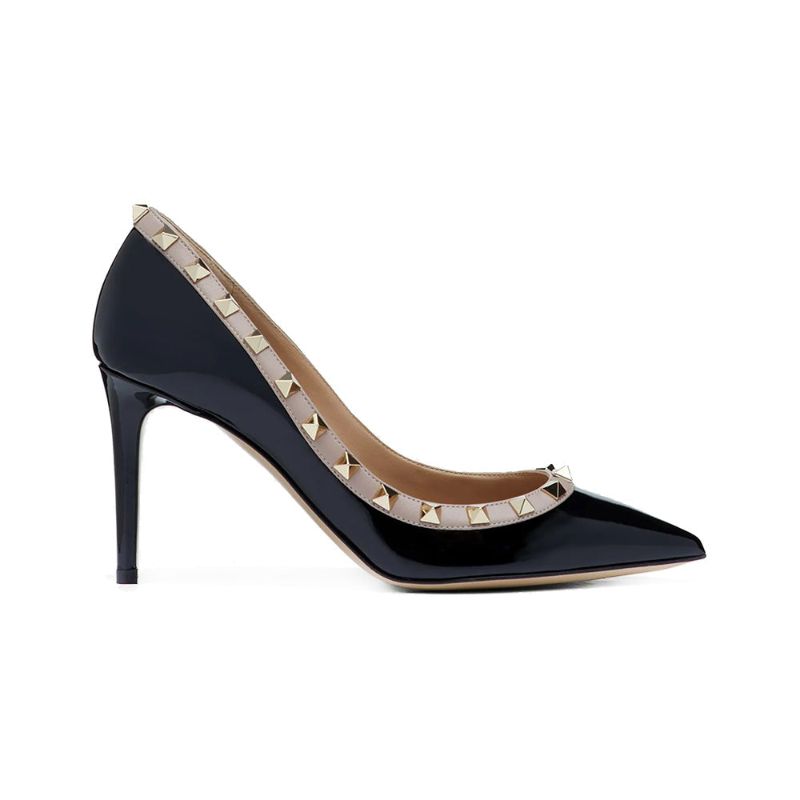 Jual Valentino Garavani Rockstud 85mm Pumps Patent Leather Black
