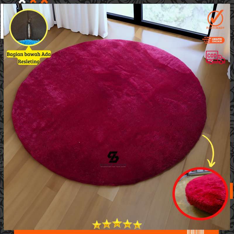 Jual Karpet Bulu Rasfur Bulat Isi Polyfoam Uk Diameter 120cm Tebal 2 ...