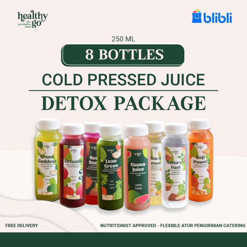 Bottle Raw Pressed Juice Jual Healthy Go Detox Package (8 Bottles