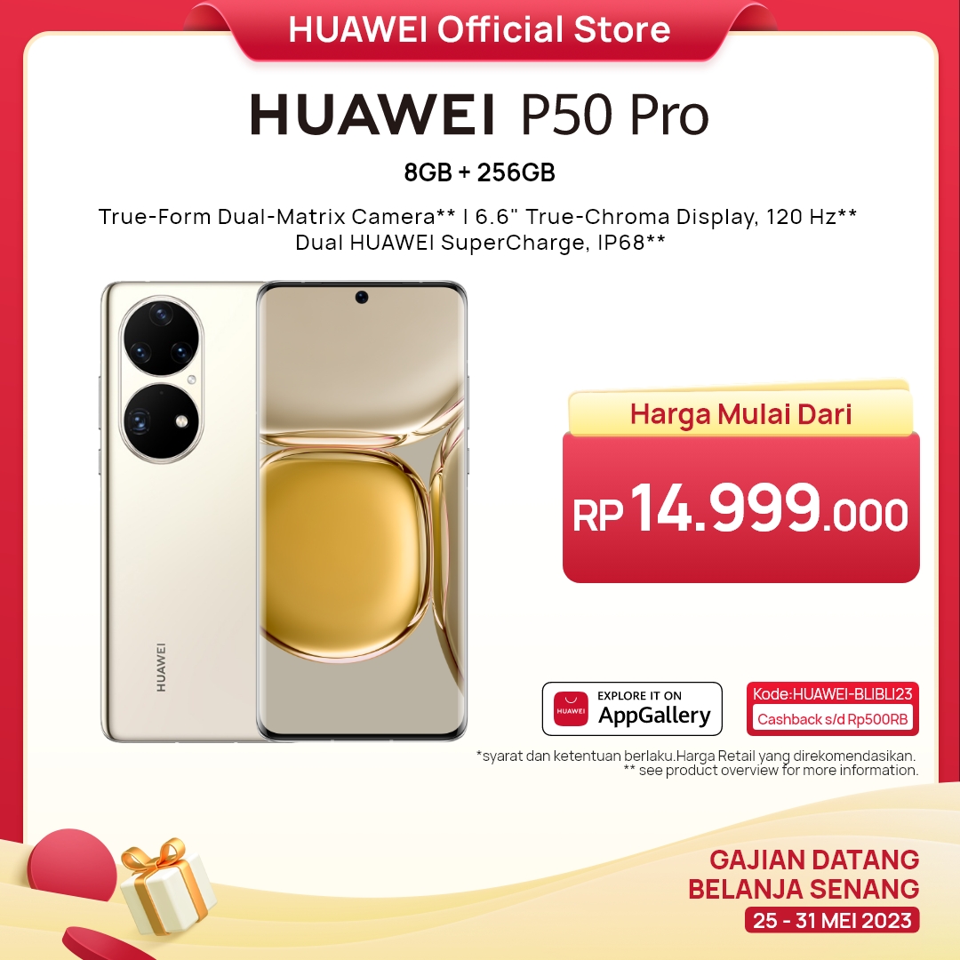 Jual HUAWEI P50 Pro Smartphone [8+256GB] | True-Form Dual Matrix ...