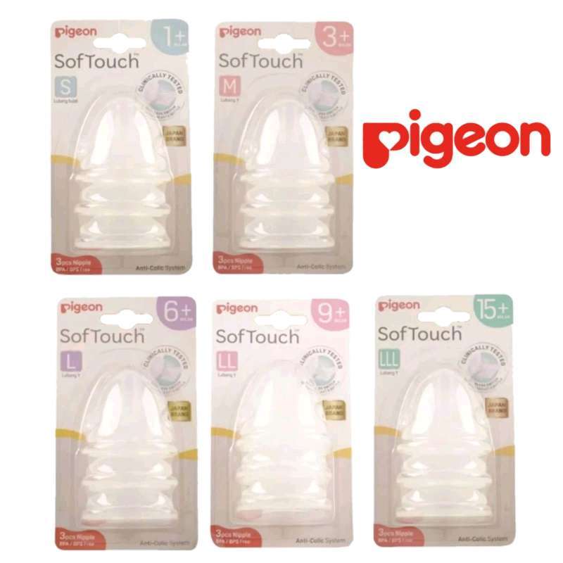 Pigeon Nipple Peristaltic Plus Wide Neck Soft Touch isi pcs Dot Bayi