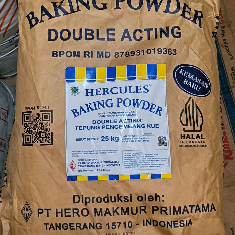 Promo BAKING POWDER HERCULES 25 KG DOUBLE ACTING ASLI Diskon 4 di