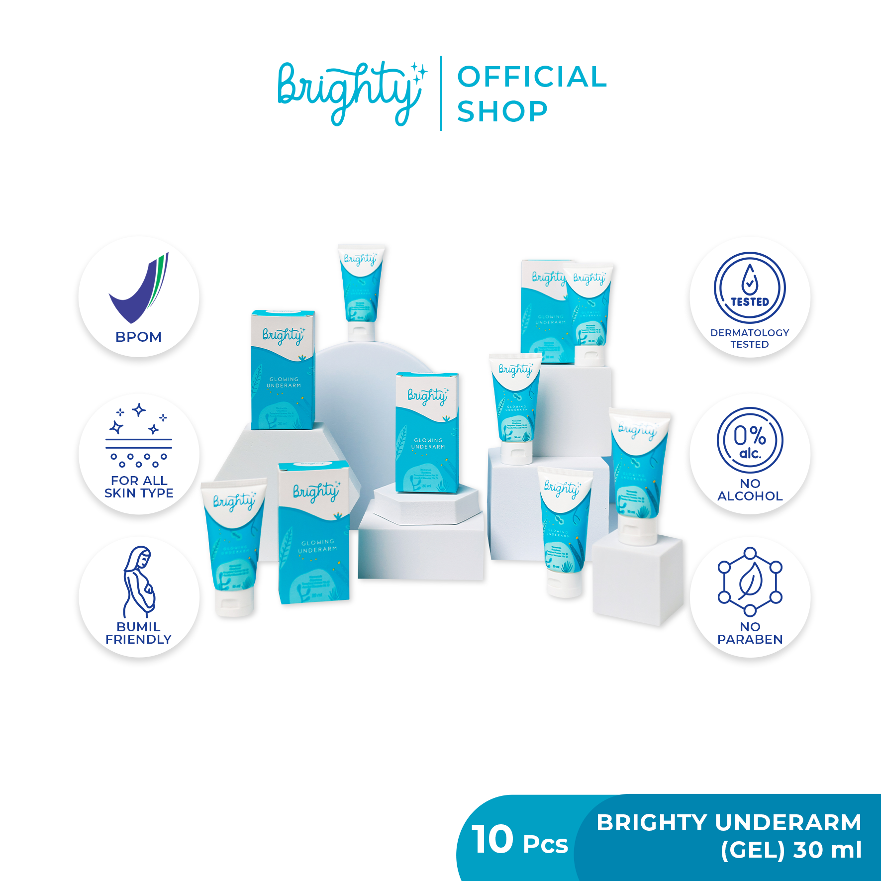 Promo [Scrub Package] Brighty Underarm Scrub 10 pcs Diskon 5 di Seller