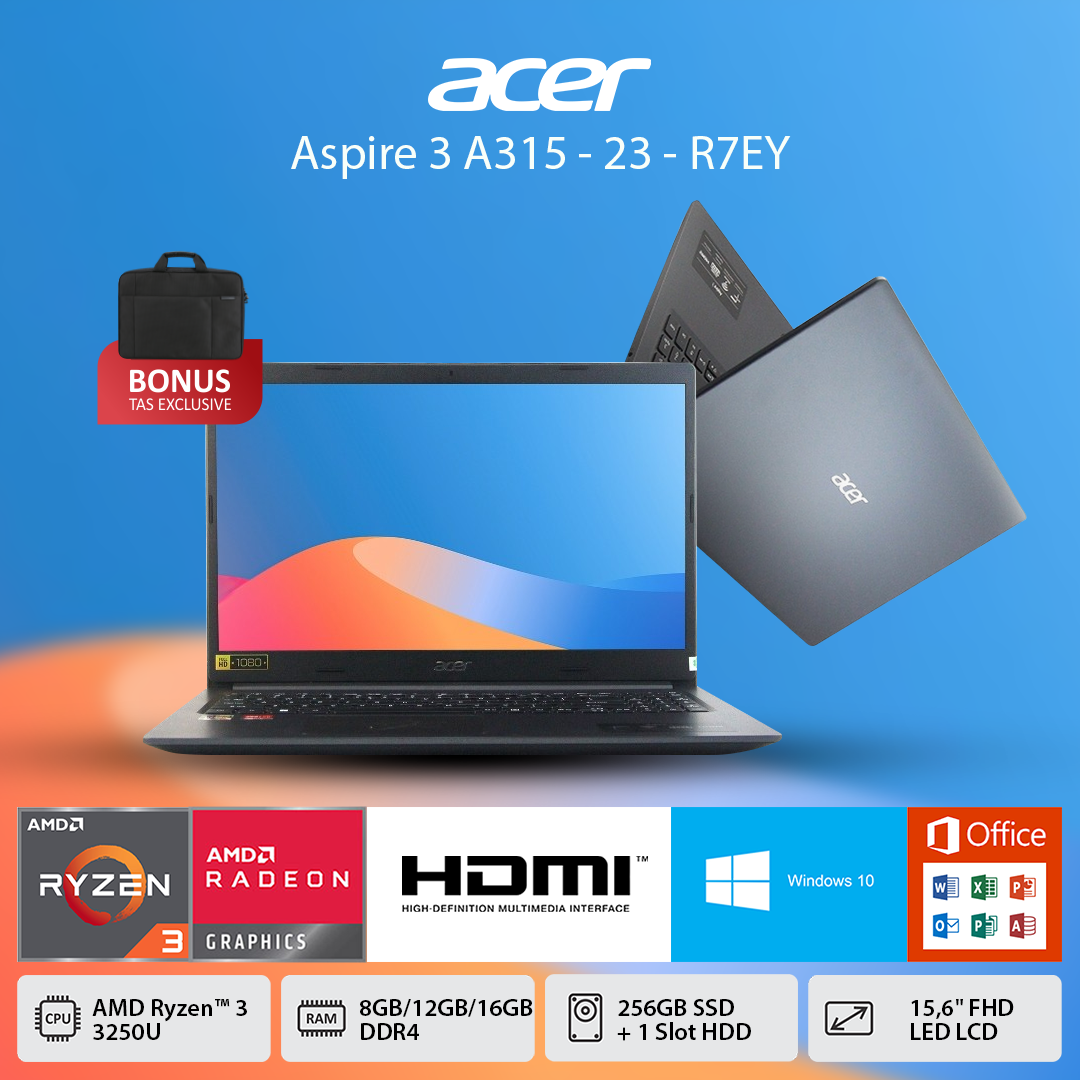 Promo ACER ASPIRE 3 A31523R7EY 15HD RYZEN 33250U 16GB SSD 256GB M.2