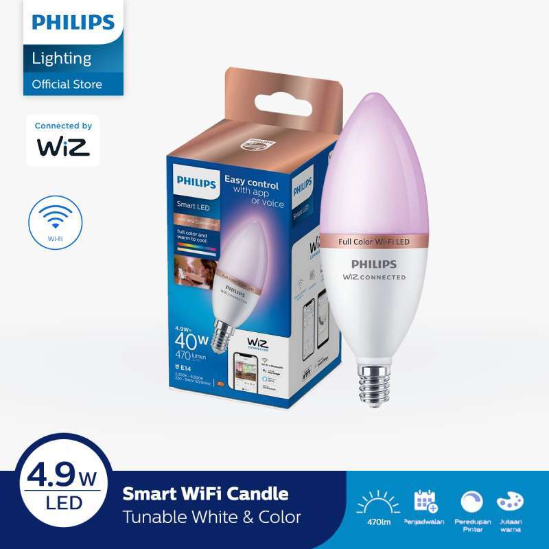 Promo Philips Lampu Smart Wifi Led 4.9w E14 Bluetooth - Color And Tw ...