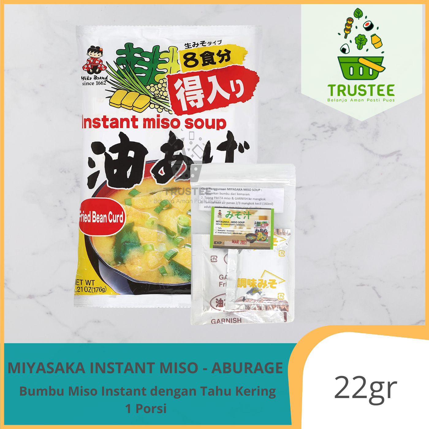 Promo [Ecer] Miyasaka Instant Fried Bean Curd Miso Soup Sup Miso