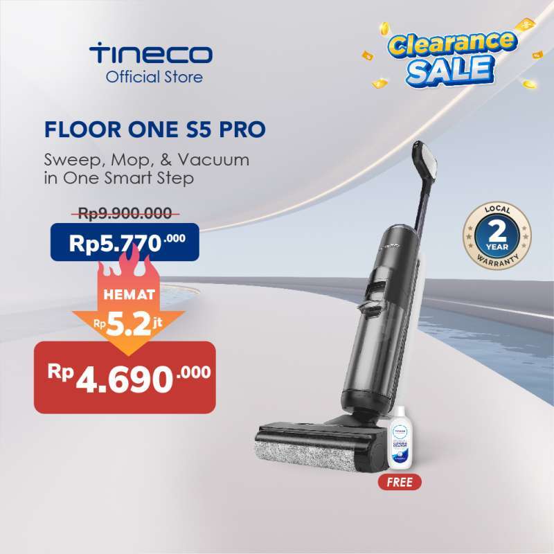 Tineco Floor One S5 PRO Cordless Lightweight Smart Wet Dry Vacuum Cleaner