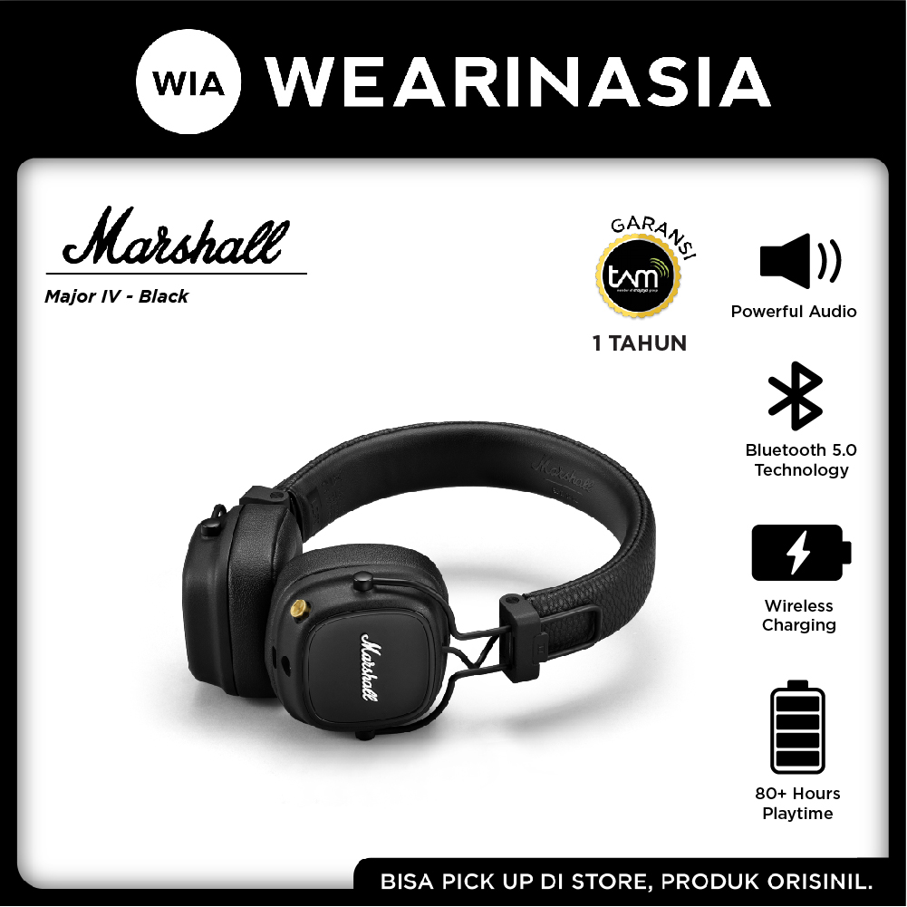 Jual Marshall Major IV Headphone Bluetooth Original Garansi Resmi Tahun  di Seller Wearinasia Official Store Serpong, Kota Tangerang Selatan  Blibli