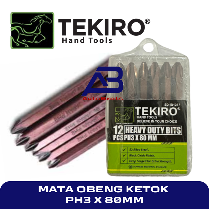 Jual Mata Obeng Ketok PH3 SET TEKIRO 12PCS Impact Driver