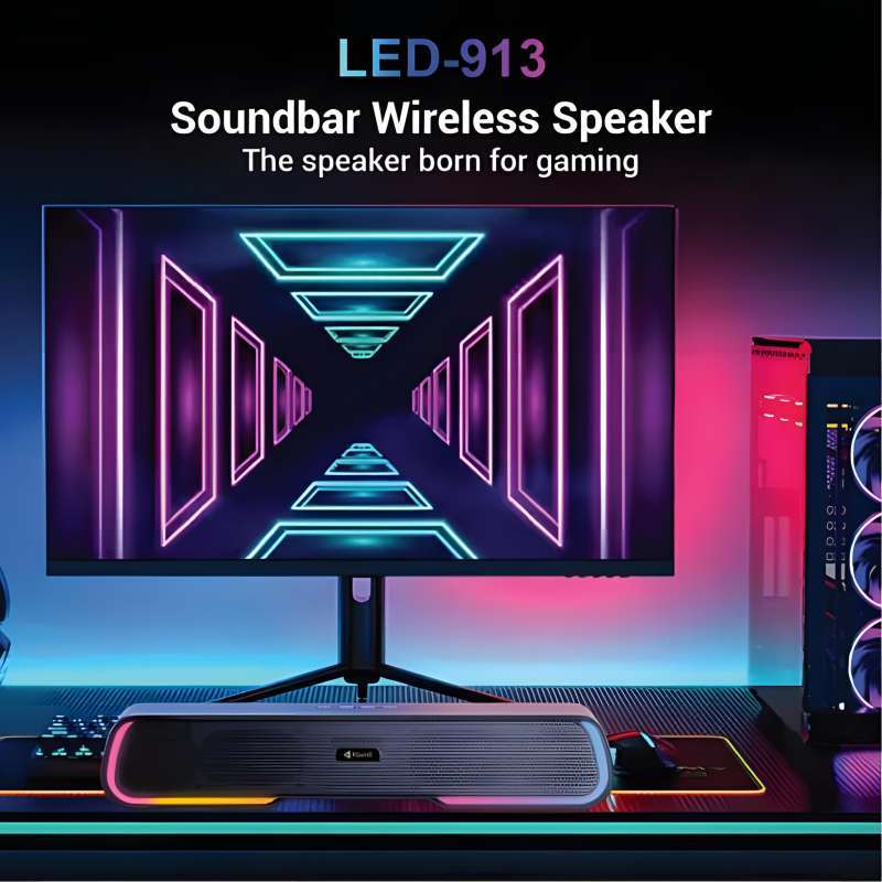 Promo Kisonli Speaker Portable Bluetooth Led-913 Stereo Bass Effect ...