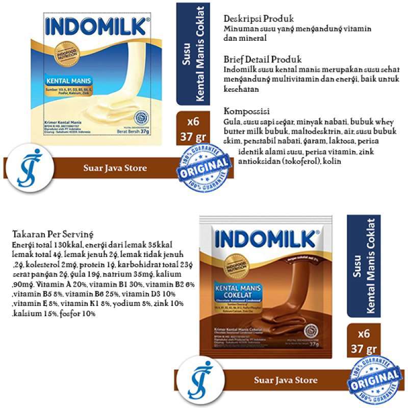 Jual Indomilk Susu Kental Manis Sachet 37g Di Seller Suar_java Store