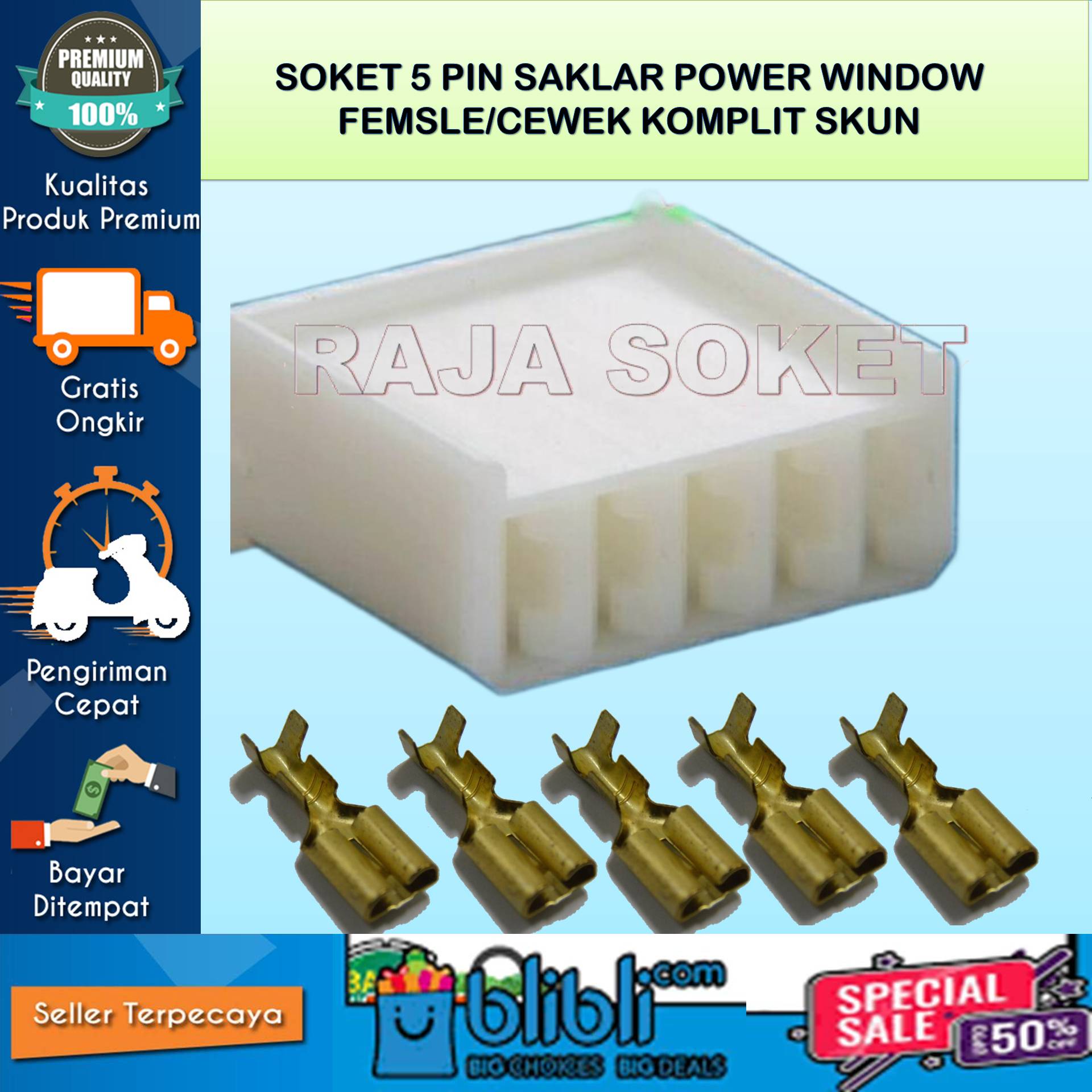 Jual SOKET 5 PIN SAKLAR POWER WINDOW CENTRAL LOCK SWITCH WINDOW