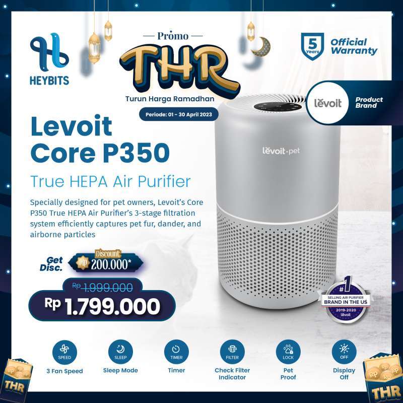 Promo Levoit Core P350 Pet Care Air Purifier True HEPA H13 Filter ...