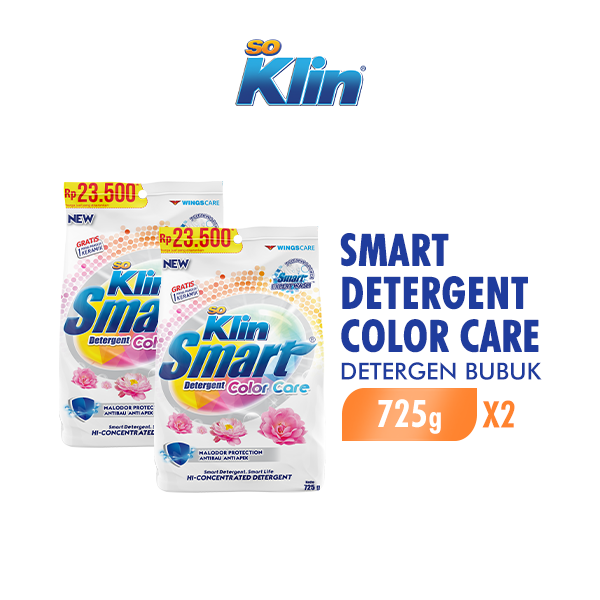 Promo Soklin Smart Color Care Powder Detergen 725 G [2 Pcs] Diskon 22% ...
