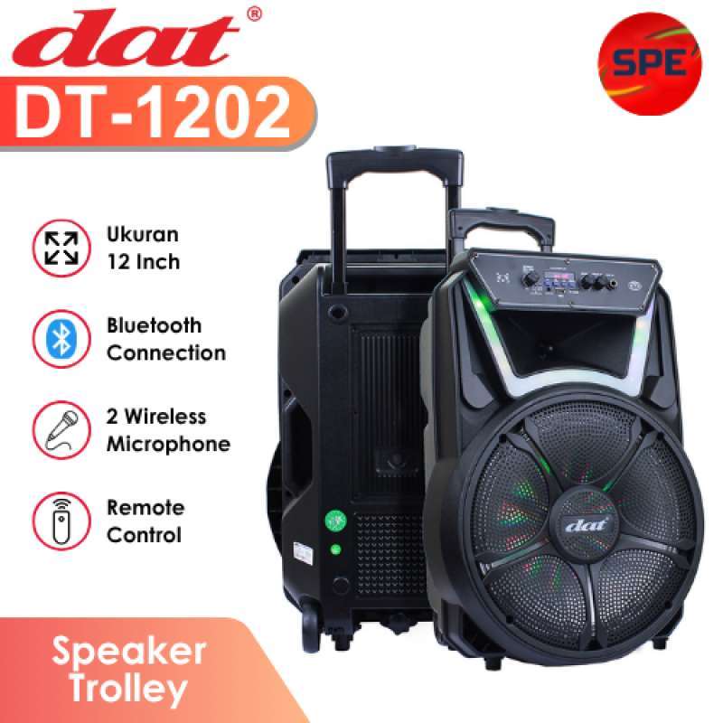 SPEAKER AKTIF 12 INCH DAT DT 1202 PORTABLE BLUETOOTH SPEAKER ORIGINAL