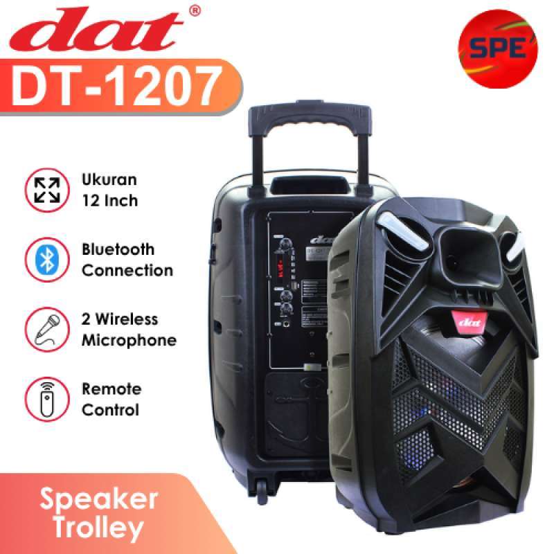 SPEAKER AKTIF 12 INCH DAT DT 1207 TROLLEY SPEAKER USB BLUETOOTH
