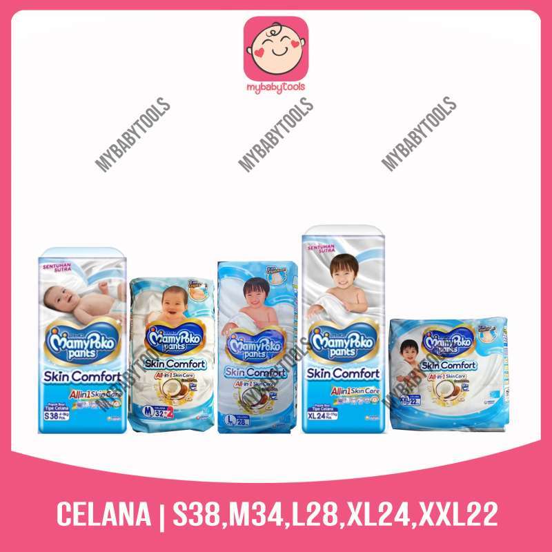 MAMYPOKO PANTS SKIN COMFORT S 38 M 32+2 L 28 XL 24 XXL 22 POPOK CELANA S38  M32+2 L28 XL24 XXL22